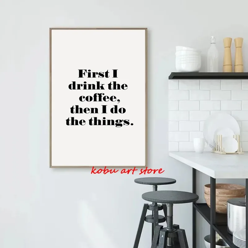 Funny Kitchen Quotes Poster Foodie Food Lover Print Canvas Painting Black and White Minimalist Wall Art Pictures Home Decor