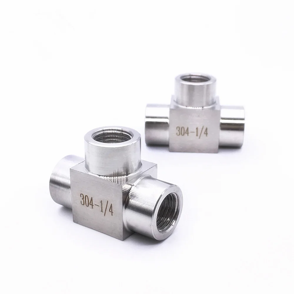 

1/8" 1/4" 3/8" 1/2" 3/4" 1" BSPP M20x1.5mm Female Tee 3 Way Coupler 304 Stainless Steel Connector Water Gas Propane