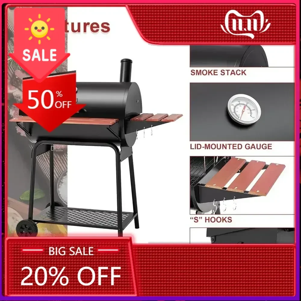 

Бестселлер: 30-дюймовый угольный гриль с деревянной боковой тумбой, 627 кв. футов. Внутри. Зона для приготовления пищи, идеально подходящая для встреч на открытом воздухе и на террасе