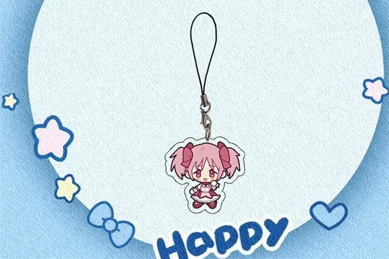 Puella Magi Madoka Magica Mobile Phone Lanyard Kaname Madoka Akemi Homura Acrylic Pendant Game Goods Collection Phone Case Decor