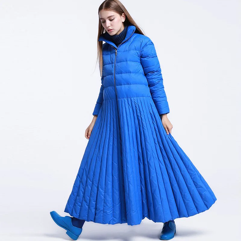 Luxury High-Quality Winter Dresses Long Down Jacket White Duck Down Coat Oversized Trench Coat Warm Quilted Trend Women Clothing