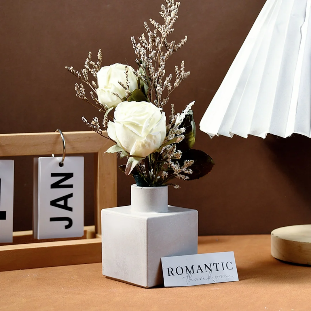 Mini Handmade Concrete Planter Flower Vase Molds Square Cube Plaster Silicone Mold Succulent Plant Pot Room Decor Mould