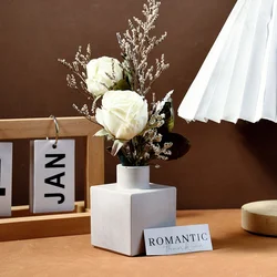 Mini Handmade Concrete Planter Flower Vase Molds Square Cube Plaster Silicone Mold Succulent Plant Pot Room Decor Mould