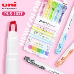 Japan UNI Highlighter PUS-103T Windowable Double Head Highlighter Pen PROPUS Hand Account Take Notes Special Purpose Stationery