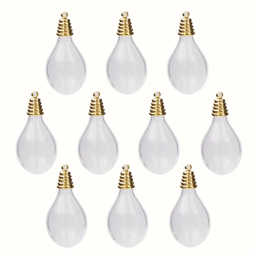 5pcs 37*18mm Glass Drop Vase With Cap Glass Bottle Pendant DIY Jewelry Making Materials Jewelry Accessories Findings