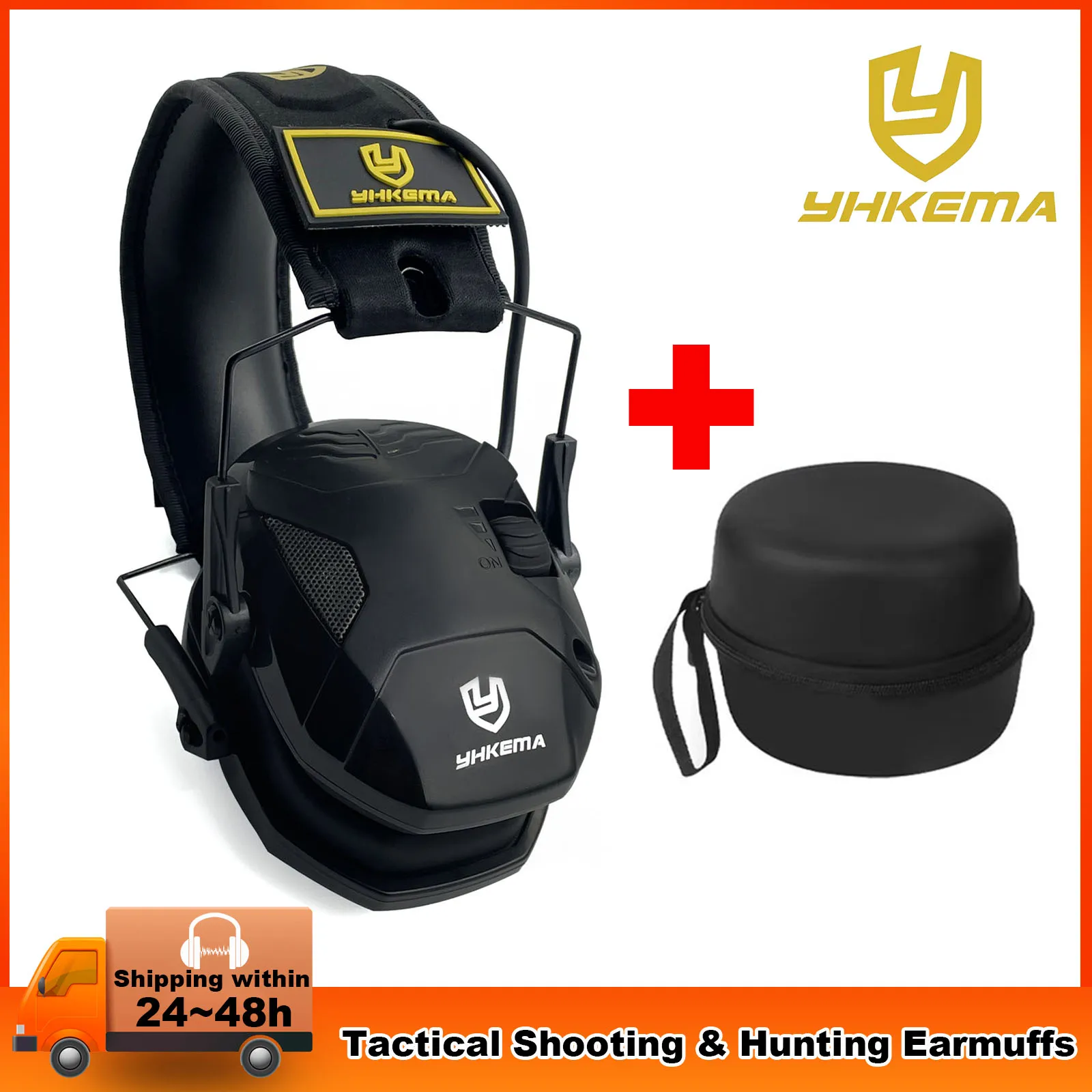 Electronic Headphones for Shooting Anti-noise Hearing Protection Protector Hunting Noise Reduction Earmuffs NRR23dB with case