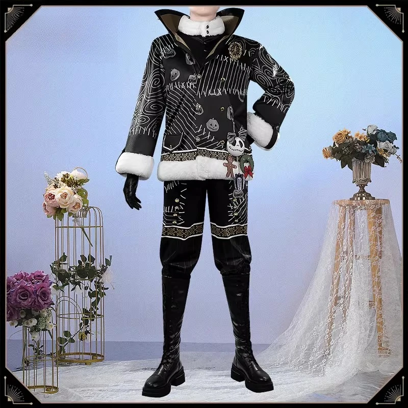 Disfraz de Cosplay de Deus Anselm del Juego Twisted Wonderland, Estilo Lost in the Book, Abrigo Negro, Pantalones, Uniforme, Ropa para Fiesta de Halloween