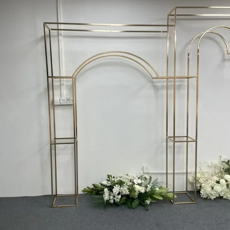 Luxuriöser Goldener Metall-Herzbogen-Ständer-Bausatz für Hochzeitszeremonien, Geburtstags-, Verlobungs- und Valentinstagsfeiern, Bühnendekoration – Detail 4