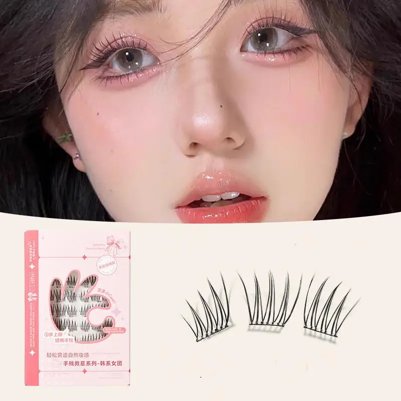 Self-adhesive Eyelash Clusters Natural Look No Glue Quick Stick Reusable Lashes for Office and Work Makeup