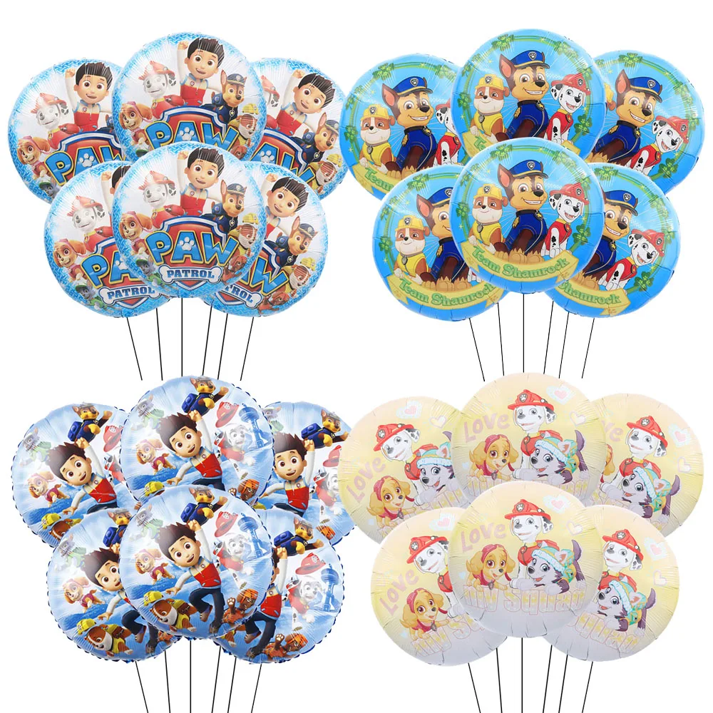 

PAW Patroled 18inch Round Ballon Sets 6Pcs Party Supplies DIY Gifts Children's Birthday Decoration Party Anime Figures Foil Toy