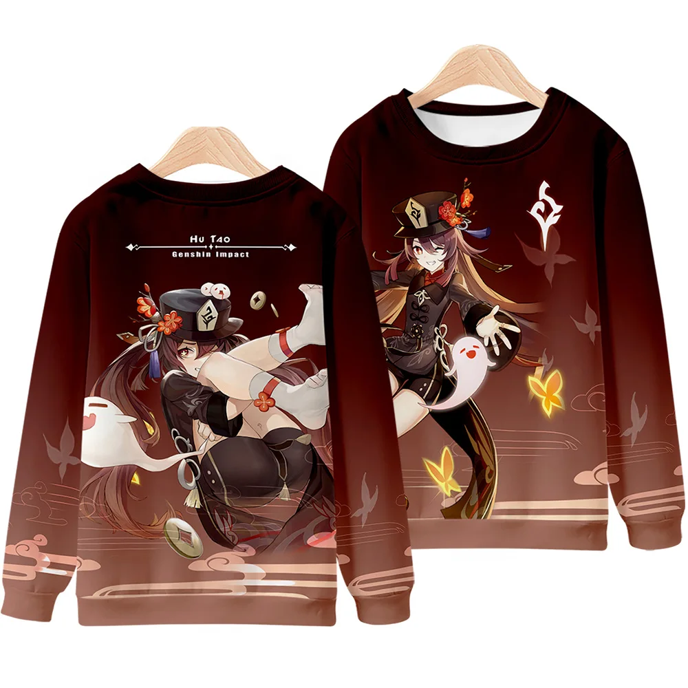 

2026 Anime Genshin Impact round neck sweater around walnuts Long sleeve T-shirt anime cos Fashion