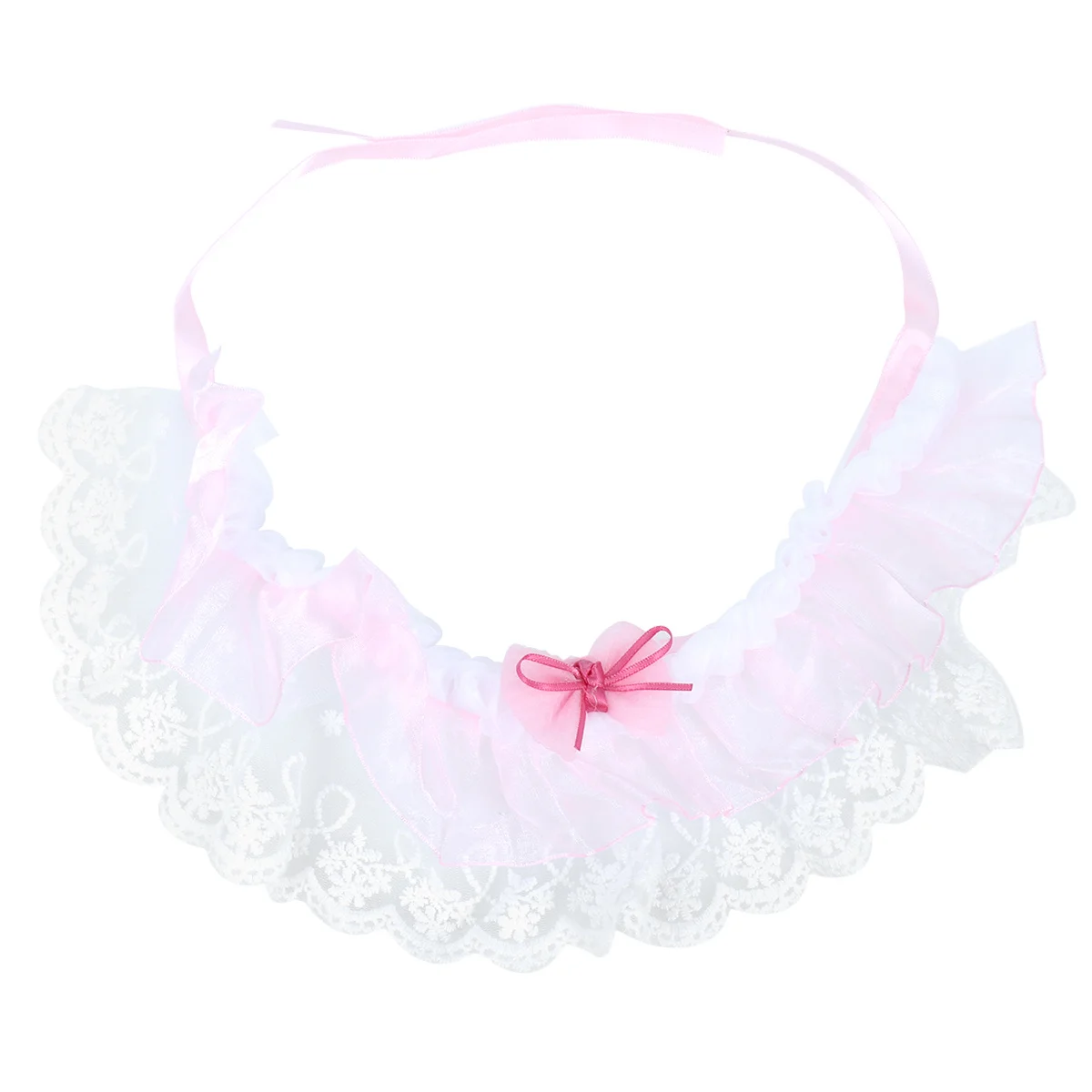 

Lace Dog Wedding Scarf Pink Adjustable Neck Circumference Comfortable Warm Puppy Bib Pet Festival Wear Gift Pet Scarf