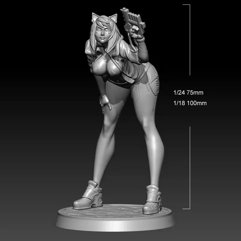 1/24  1/18  Resin Model Kits  Girl Female Soldier Figurine Unpainted Painted 467
