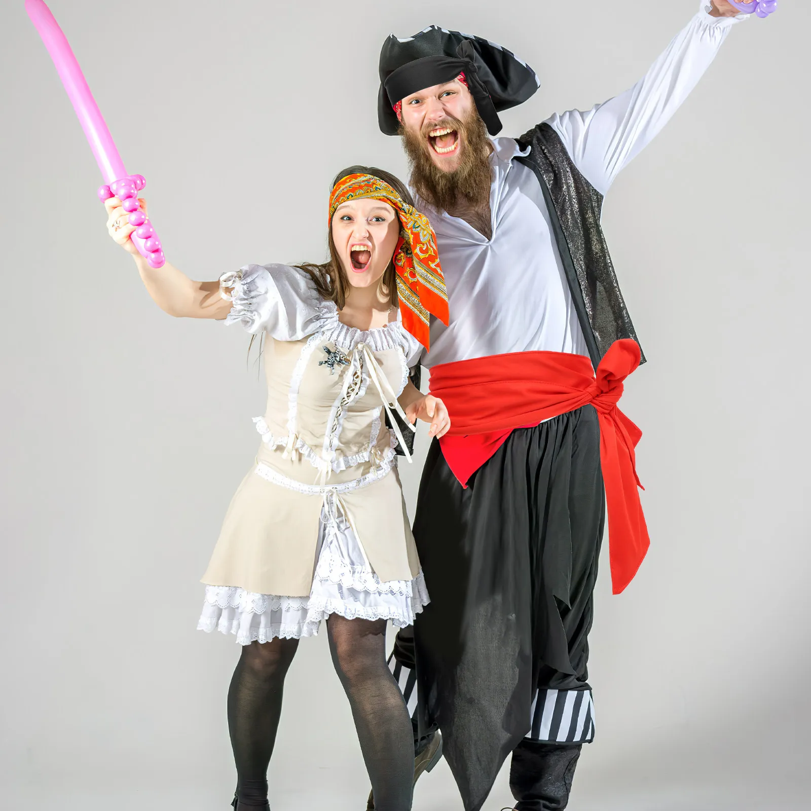 1Set Pirate Bandana and Waist Belt Set Premium Breathable Adjustable Head Scarf Costume Accessory for Halloween Party Cosplay