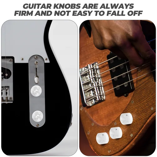 Imagen 2 del producto Perillas de guitarra eléctrica azules, llaves para bajo, Control de tono de volumen para piezas, accesorios, reemplazo de durabilidad de plástico Premium