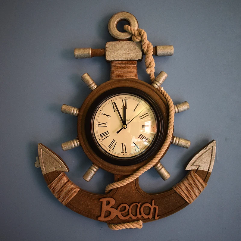 

Mediterranean retro clock living room lobby study decoration and accessories Silent table clock Creative ornaments desk decor