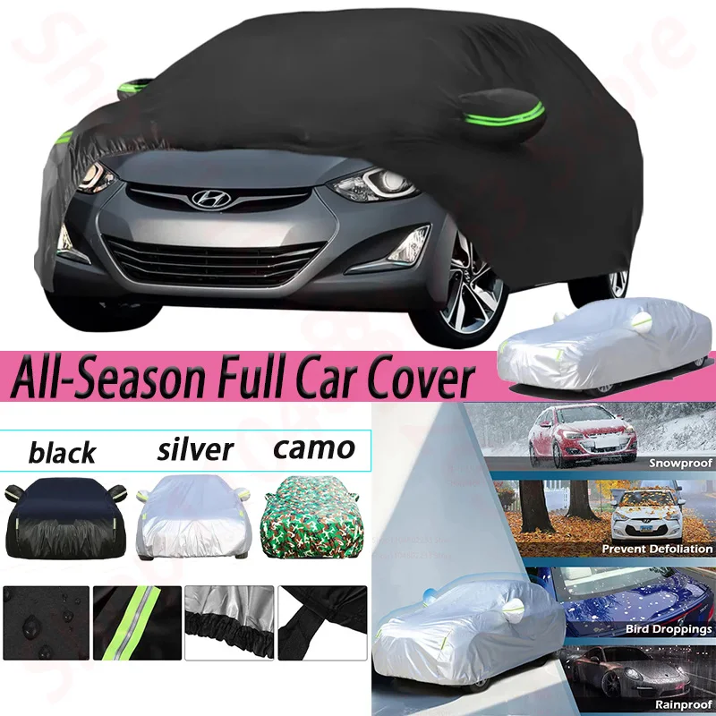 

For 1995-2024 Hyundai Elantra Waterproof Car Cover All Weather for Automobiles Windproof Snowproof Rain Hail Sun UV Protection
