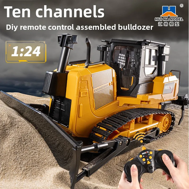 

New Huina1:24 202 203 11 Channels Remote Control Bulldozer Heavy Duty Bulldozer Kids Rc Vehicle Electric Toy Gifts For Kids