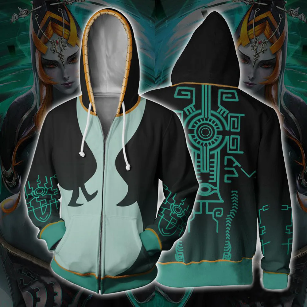 Midna Cosplay Costume Coat Adult Halloween Party Cosplay Suit Midna Hooded Sweatshirt Costume Fashion 3D Pinted Coat