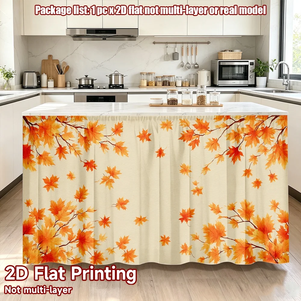 2D flat 1pc Retro country style shoe cabinet curtains Autumn Cascade Digital printing No-drill small curtains, bedroom curtains,