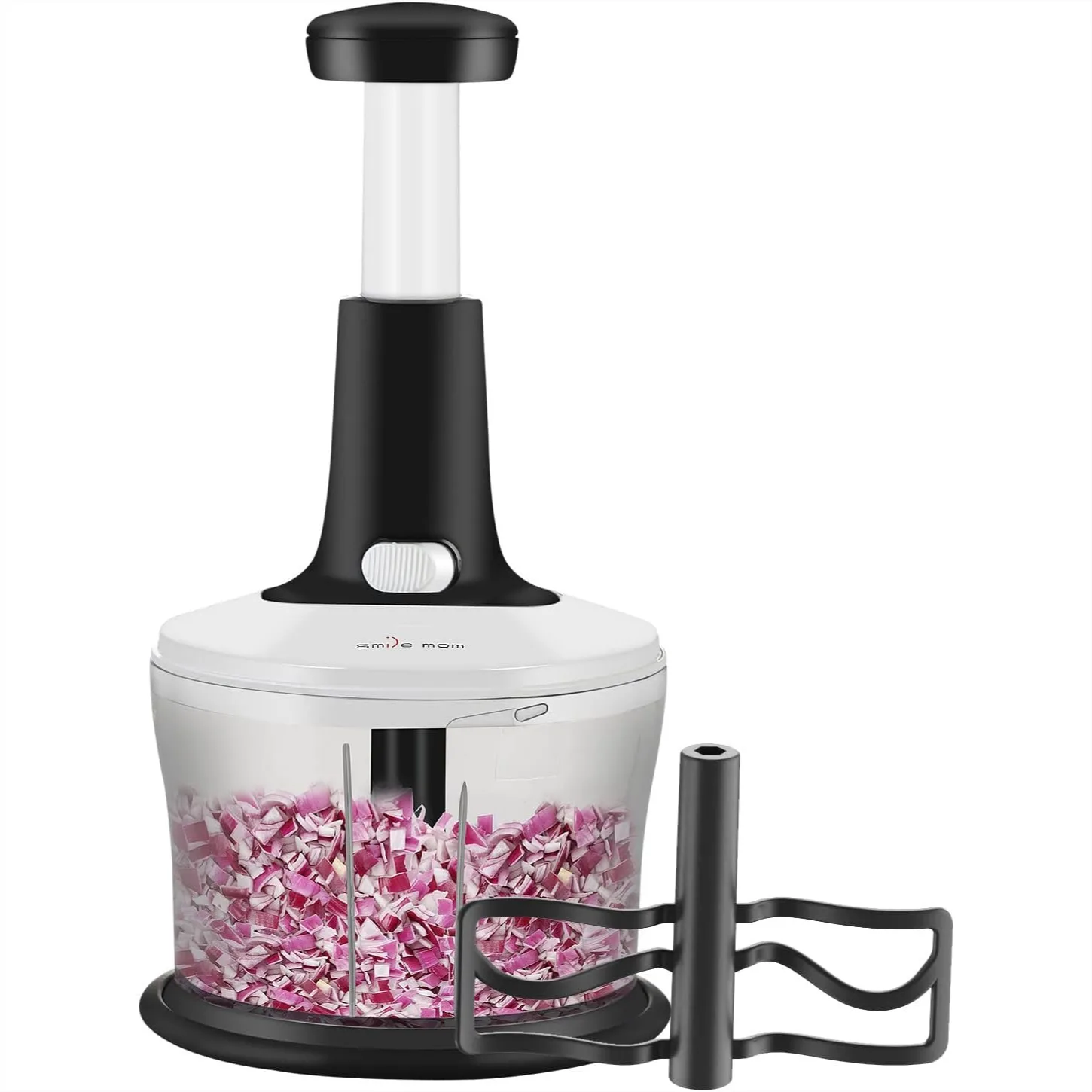 

Vegetable Chopper, Hand Press Food Dicer for Quick Chopping, 1.2L Capacity with Stainless Steel Blades