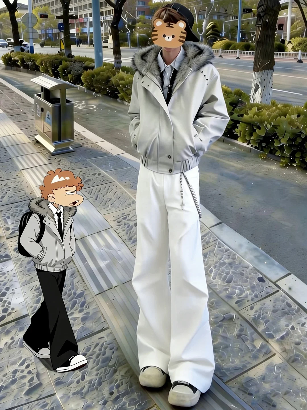 

Cleanfit White Men's Spring Straight Leg Pants Trousers with Pleats Visual Lengthening Effect Busin Casual Suit Pants