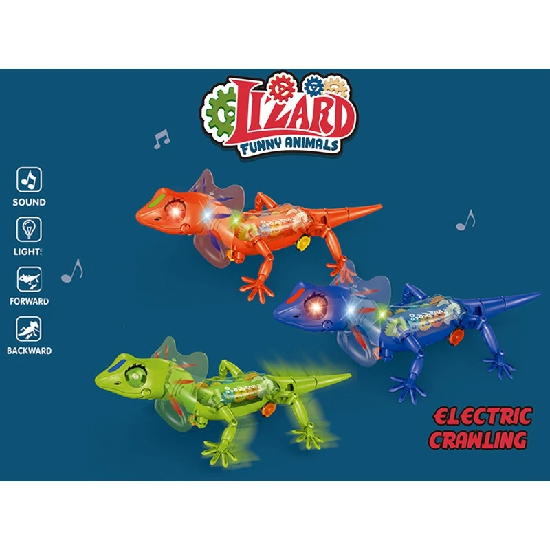 Robotic Electric Battery-Powered With Light And Sound Robotic Electric For Children Kids Gift Lizard Toy