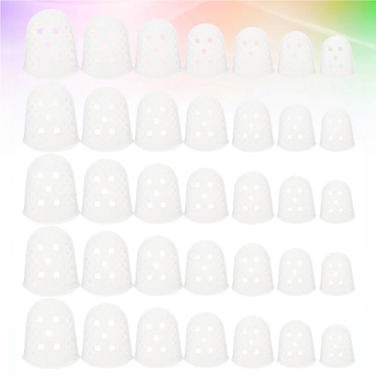 35Pcs Silicone Guitar Fingertip Protectors Finger Guards for Ukulele Electric Guitar Sizes Xs S M L Xxs Transparent Durable