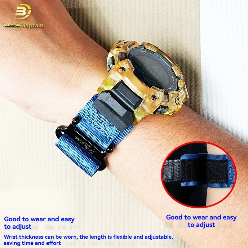 لساعة كاسيو جي شوك الرياضية الذكية 3475 GBD-H1000 سلسلة تعديل حزام قماش النايلون اكسسوارات للرجال الأسود