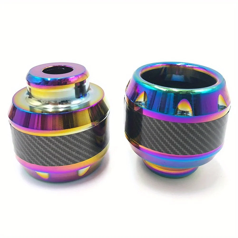 Picture 5: 2PCS Burning Titanium Motorcycle Frame Slider Aluminum Front Fork Cup Falling Crush Protector Carbon Fiber for Motorbike Scooter
