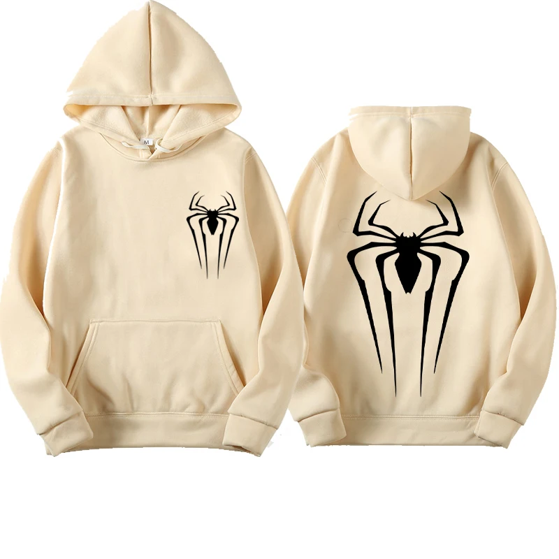 Spider pattern autumn and winter new men\'s and women\'s pullover street spider print sweatshirt hoodie loose hoodie