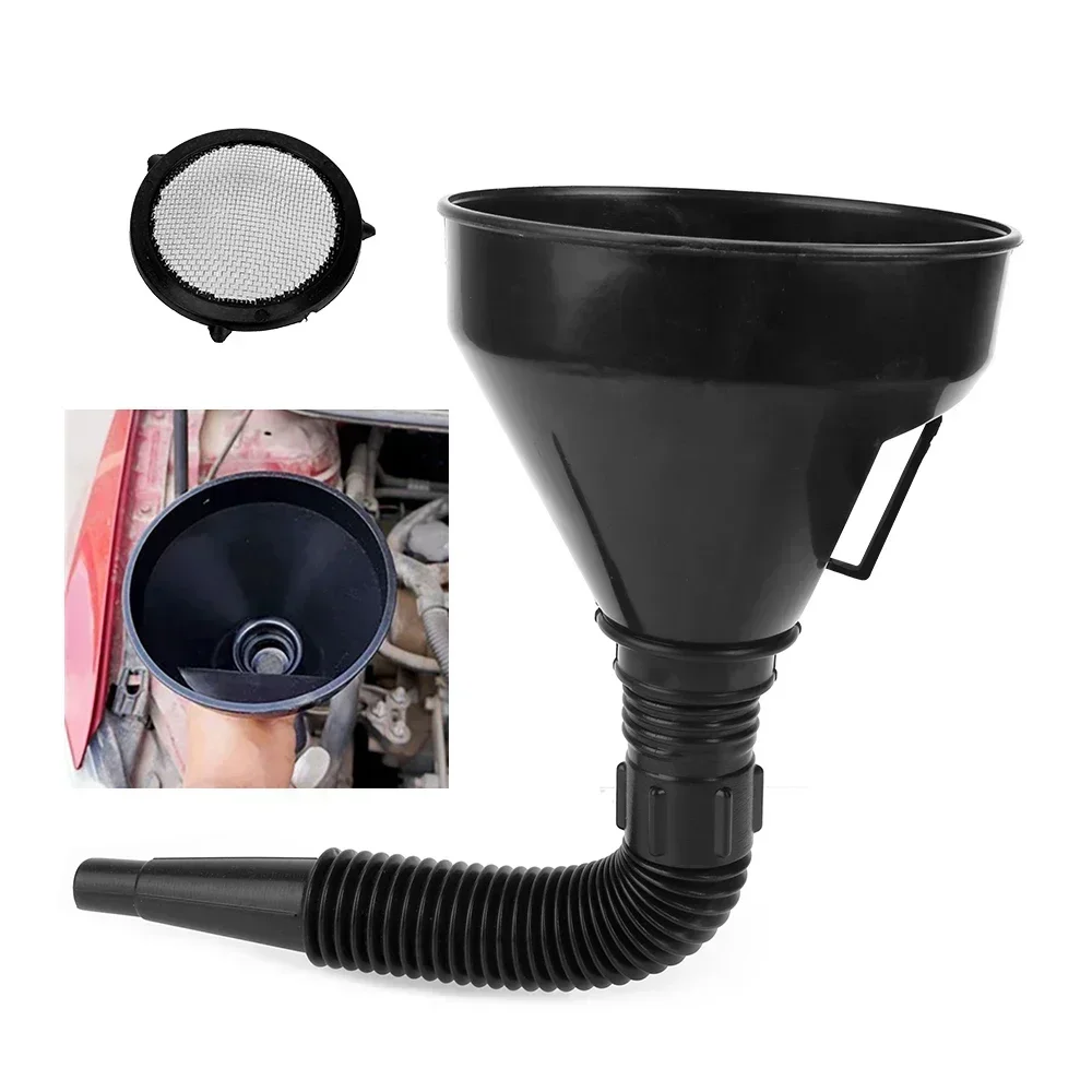 Engine Refueling Funnel with Filter for Car Motorcycle Truck Oil Gasoline Filling Strainer Extension Pipe Hose Funnels Tool