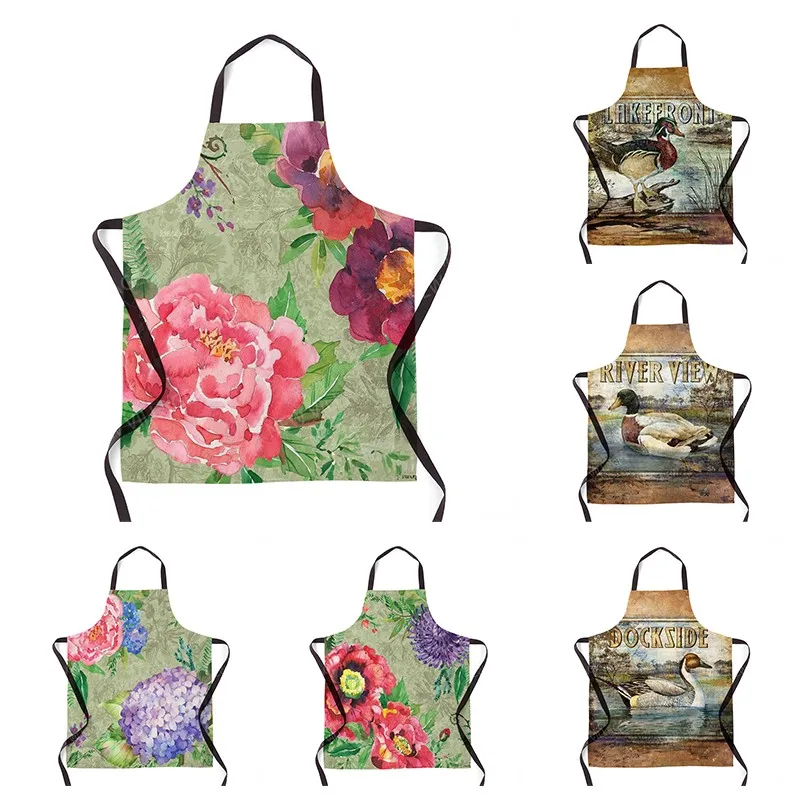 Aesthetics Women's Kitchen Apron Children's Waterproof Waitress Work Apron Original Oil Resistant Hawaiian Style Fashion Apron