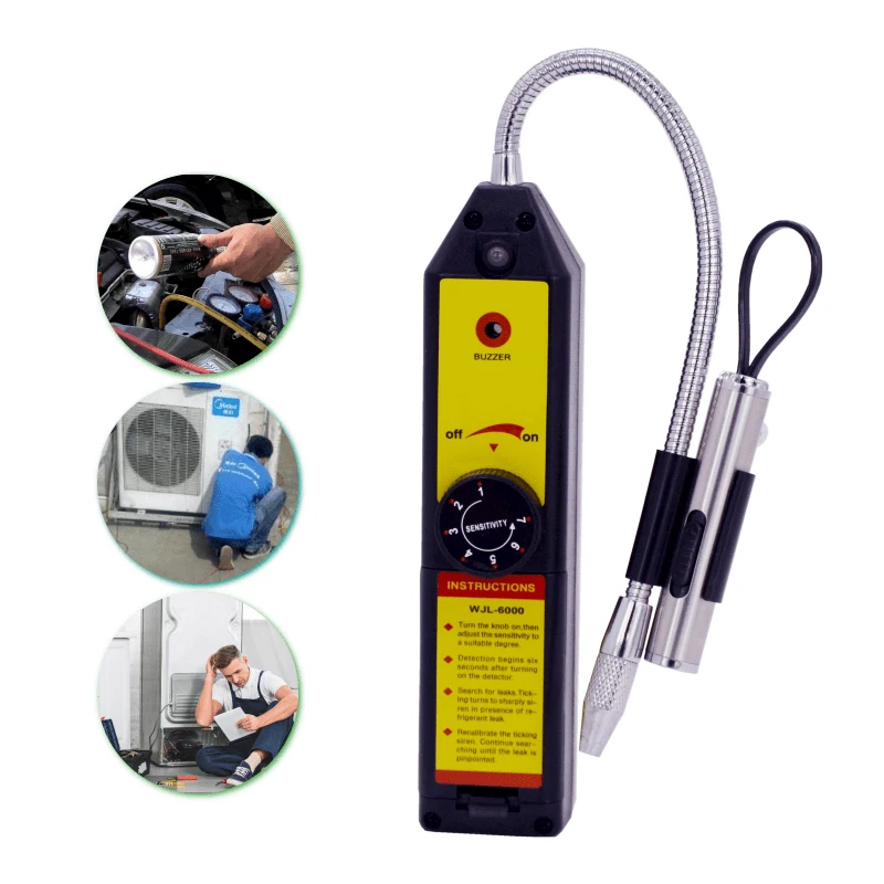 WJL-6000 High-Precision Halogen Leak Detector Air Conditioning Freon Leak Detector Mp-39 R404A R22 Sf-6 Refrigerant Gas Detector