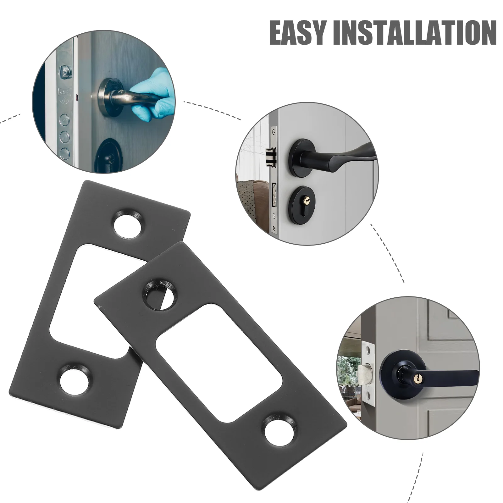 Garage Door Reinforcement Plates Strike Filler Deadbolt Cover Installation Kit Striker Stainless Steel Lock