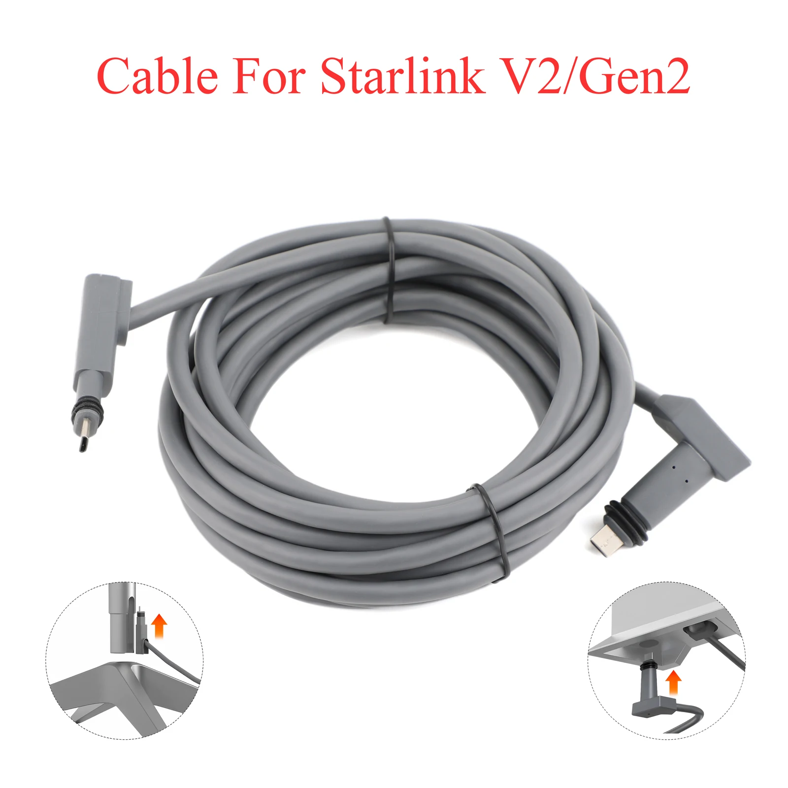 For Starlink V2/Gen2 Satellite Router Extension Cable - Cat5e Ethernet Wire, Plug and Play Replacement