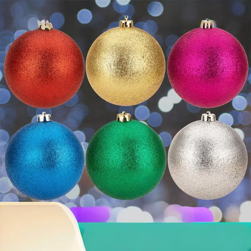 6cm Ornament-Grade Plastic Christmas Ball, 9 Colors Shatterproof Xmas Tree Decorations, Holiday Party Garland Hanging Ornaments