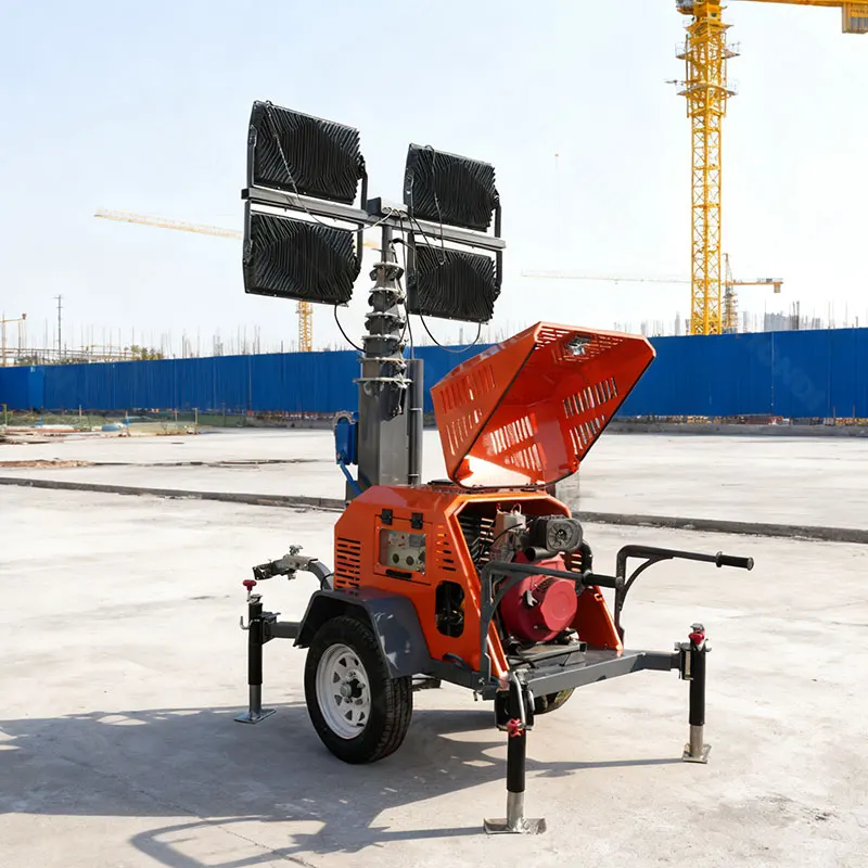 Mobile Trailer LED Light Tower Lithium Battery Energy Storage No Pollution Outdoor Construction Site Flood Lighting Tower Custom