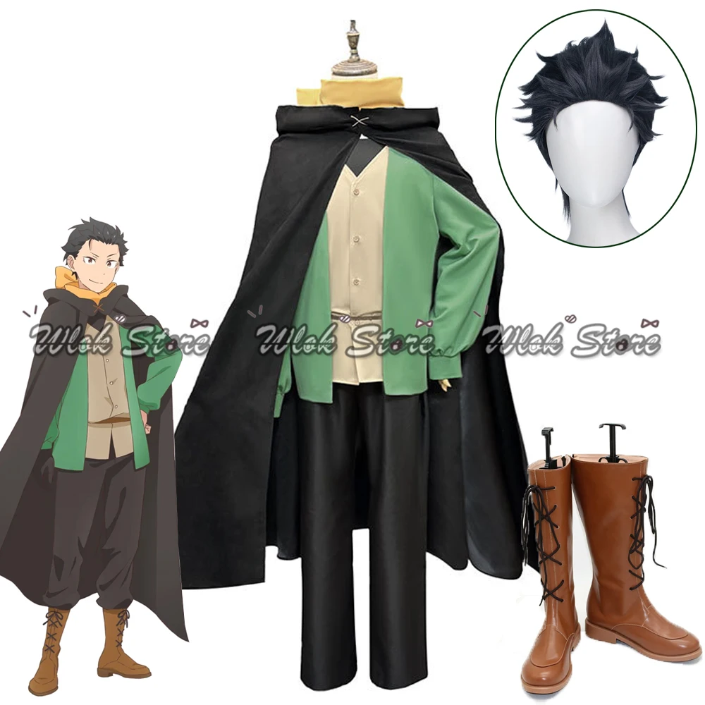 costume-de-cosplay-anime-re-zero-natsuki-subaru-tenue-complete-arc-pleiades-watchtower-avec-cape-vetements-de-fete-d'halloween-pour-hommes-perruque-et-bottes
