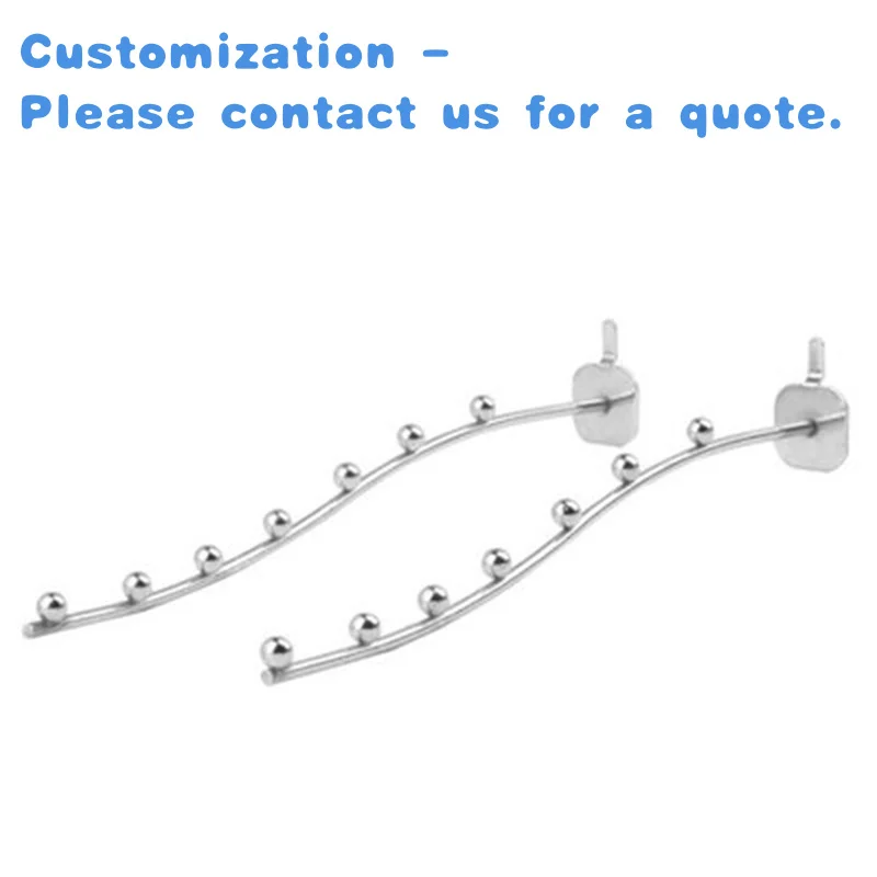 

custom.Kainice Supermarket Steel Hanging Hooks Merchandise Display Hole Centre Euro Metal Pegboard Hook with 5 Beads Be