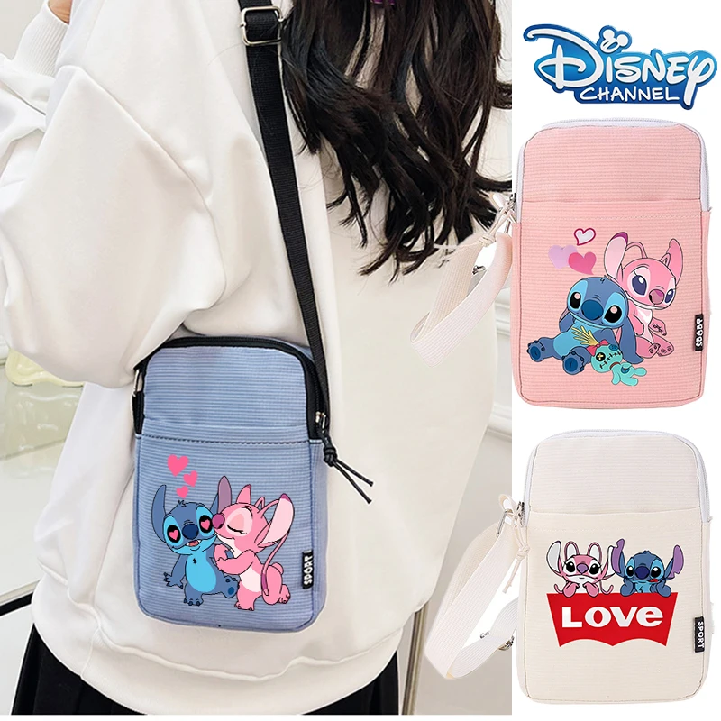 Disney Lilo&stitch Portable Shoulder Bags Women Mobile Phone Bags Mini Female Messenger Purse Lady Female Square CrossBody Bag