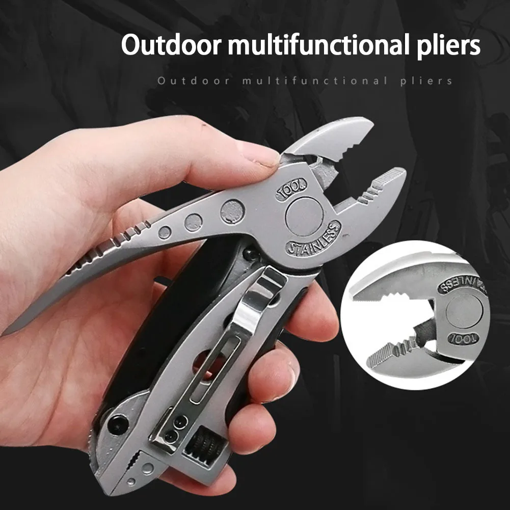 Multitool 9-in-1 Stainless Steel Multi Tool With Safety Locking Lightweight Portable Folding Multitool Pliers For Outdoors