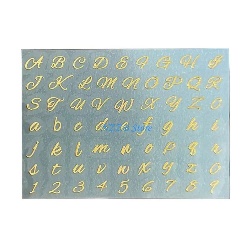 

T21F Gold Letter Stickers Self-Adhesive Small Stickers Decals for Resin Mold