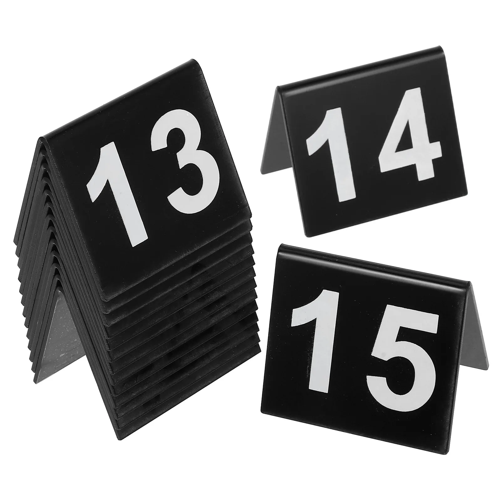15Pcs Number Markers Acrylic V-Shaped Dual-Sided Restaurant Table Signs Efficient Table Numbering Scene Props Detective Party