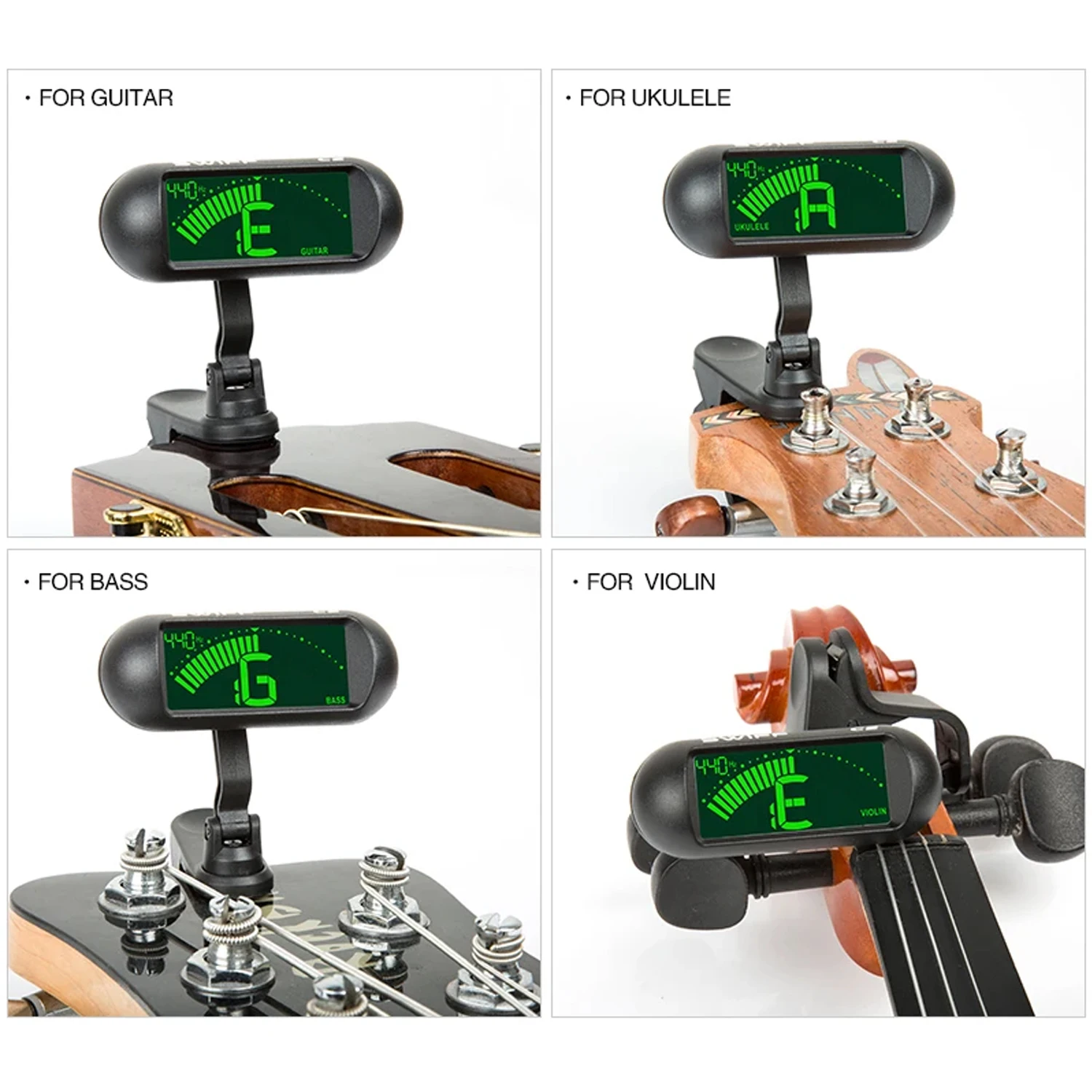 SWIFF Guitar Tuner Unique Classical Large LCD C2 Clip on Tuner for guitar bass ukulele violin chromatic