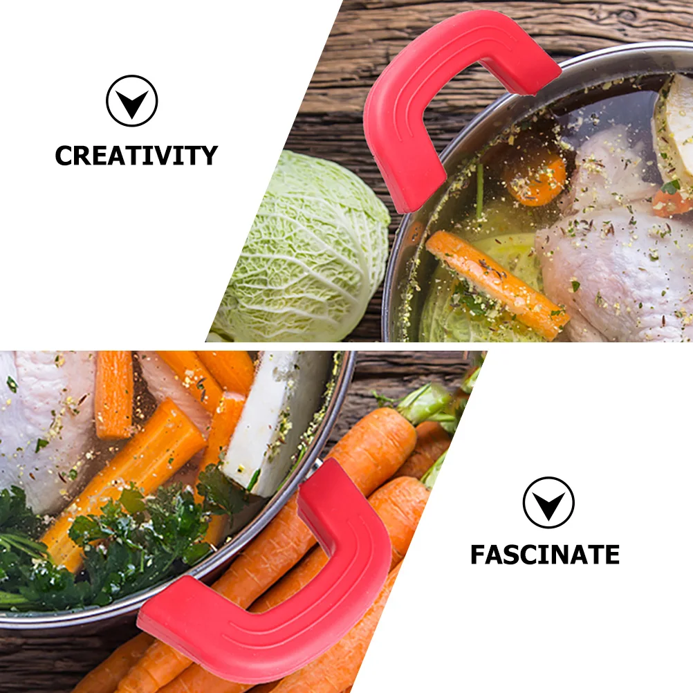 

6pcs Pot Handle Insulation Sleeve Anti Scald Silicone Covers Grips Cookware Utensils Holder Heat Resistant Skidproof Fixed Bowl