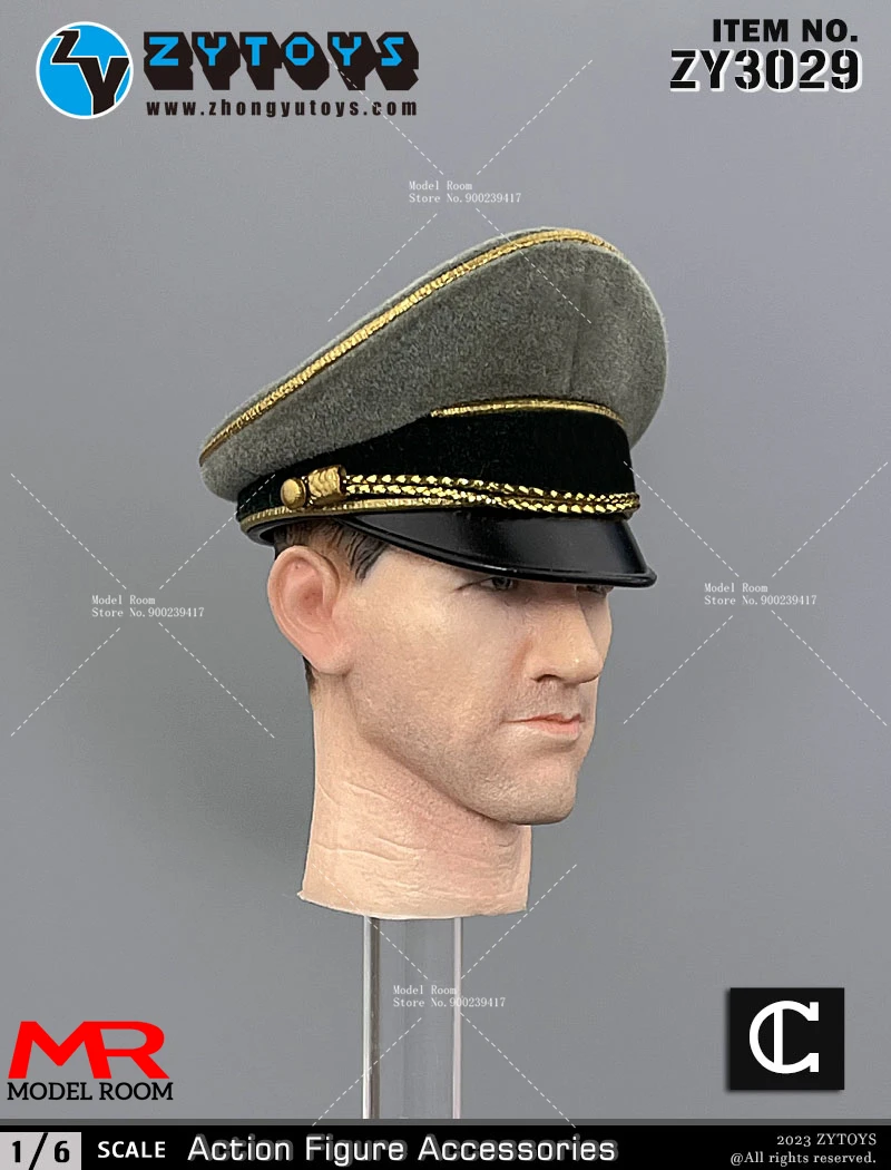 ZYTOYS ZY3029 1/6 Scale WWII German Army Cap Large Brimmed Hat Model Fit 12-inch Male Soldier Action Figure Body