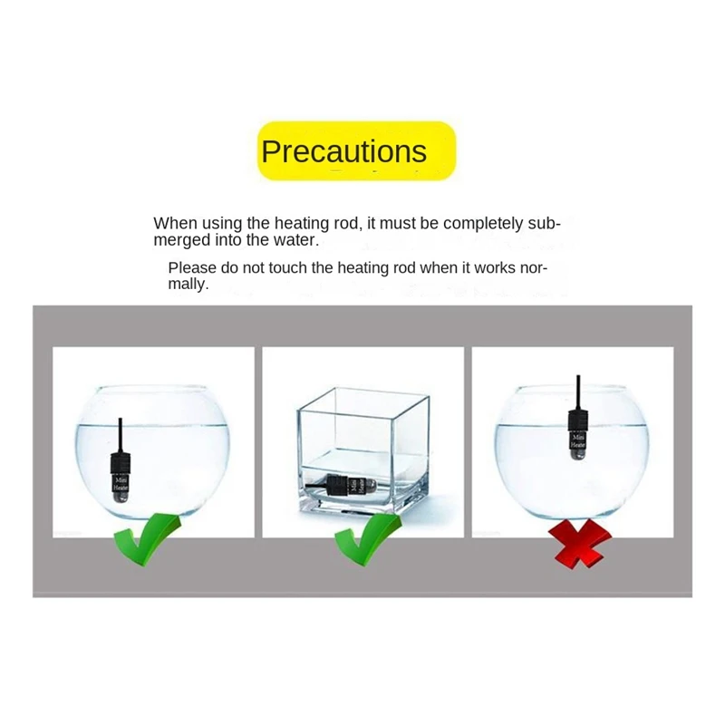 Small Aquarium Heater Adjustable Temperature Range Digital Display USB Charging For Mini Tank Turtle Tanks