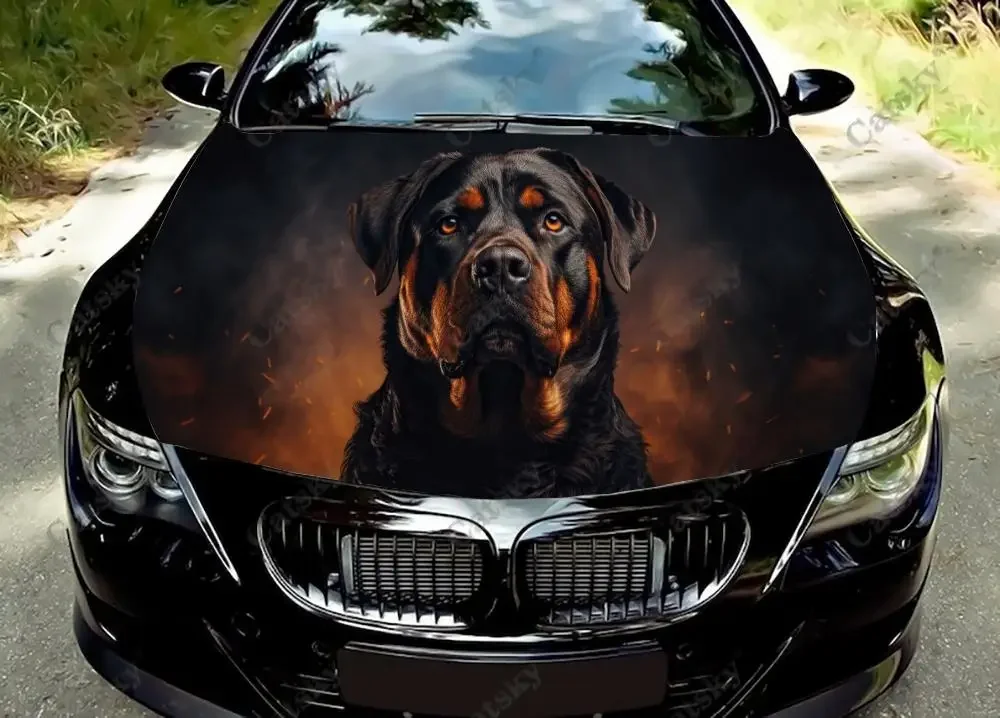 

rottweiler dog Car Decal Hood Vinyl Sticker Wrap Decorative Film Hood Decal Car Accessories Sticker