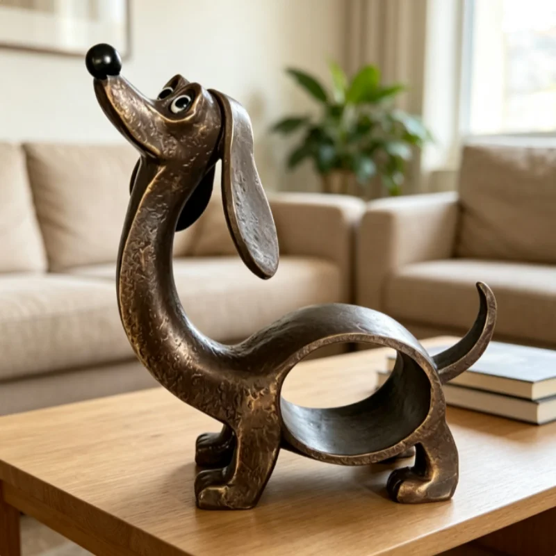 Rustic Dachshund Metal Sculpture,Dog Figurine Collection Western Decor Unique Home Accent Gift for Animal Lovers